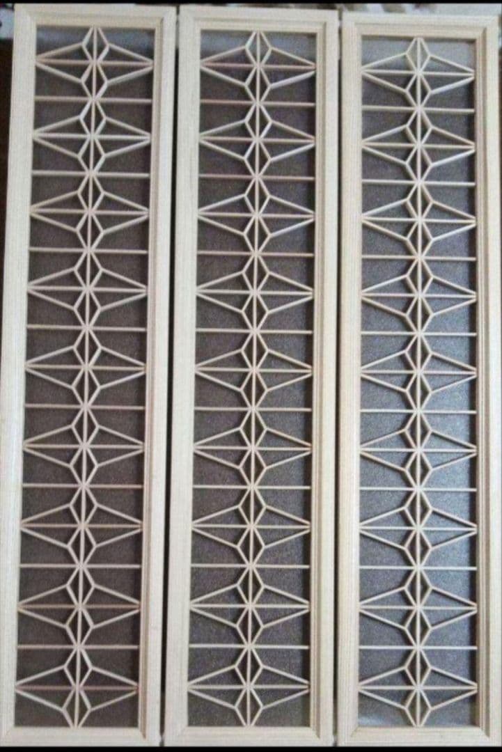 53 ❣️特価❣️組子 アクリル板入り 3枚一組 木製額縁