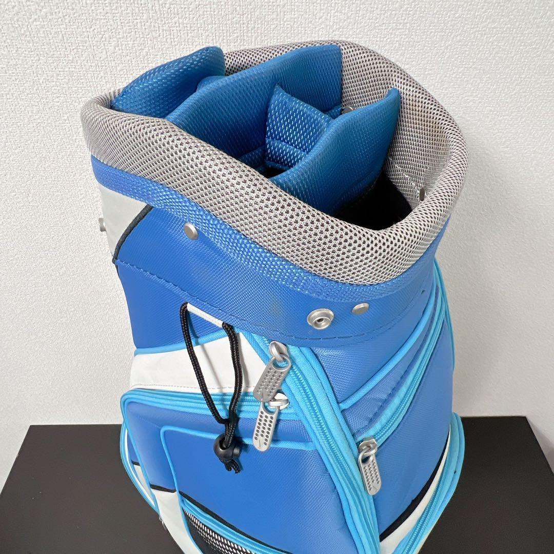 希少 NIKE ナイキ キャディバッグ 6分割 ブルー ホワイトゴルフバッグ軽量