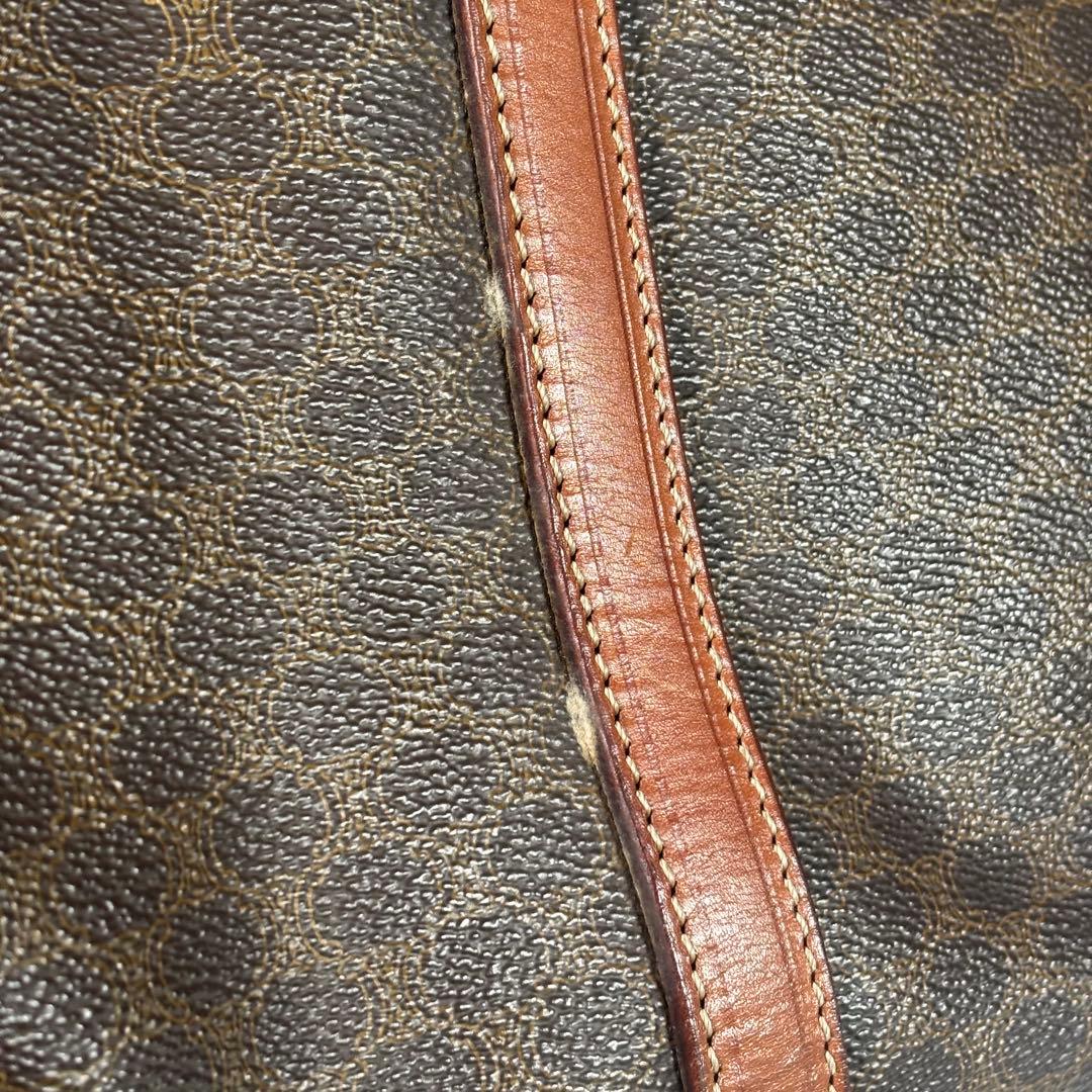 セリーヌ ボストンバッグ 大容量 ヴィンテージ マカダム トリオンフ ブラウン