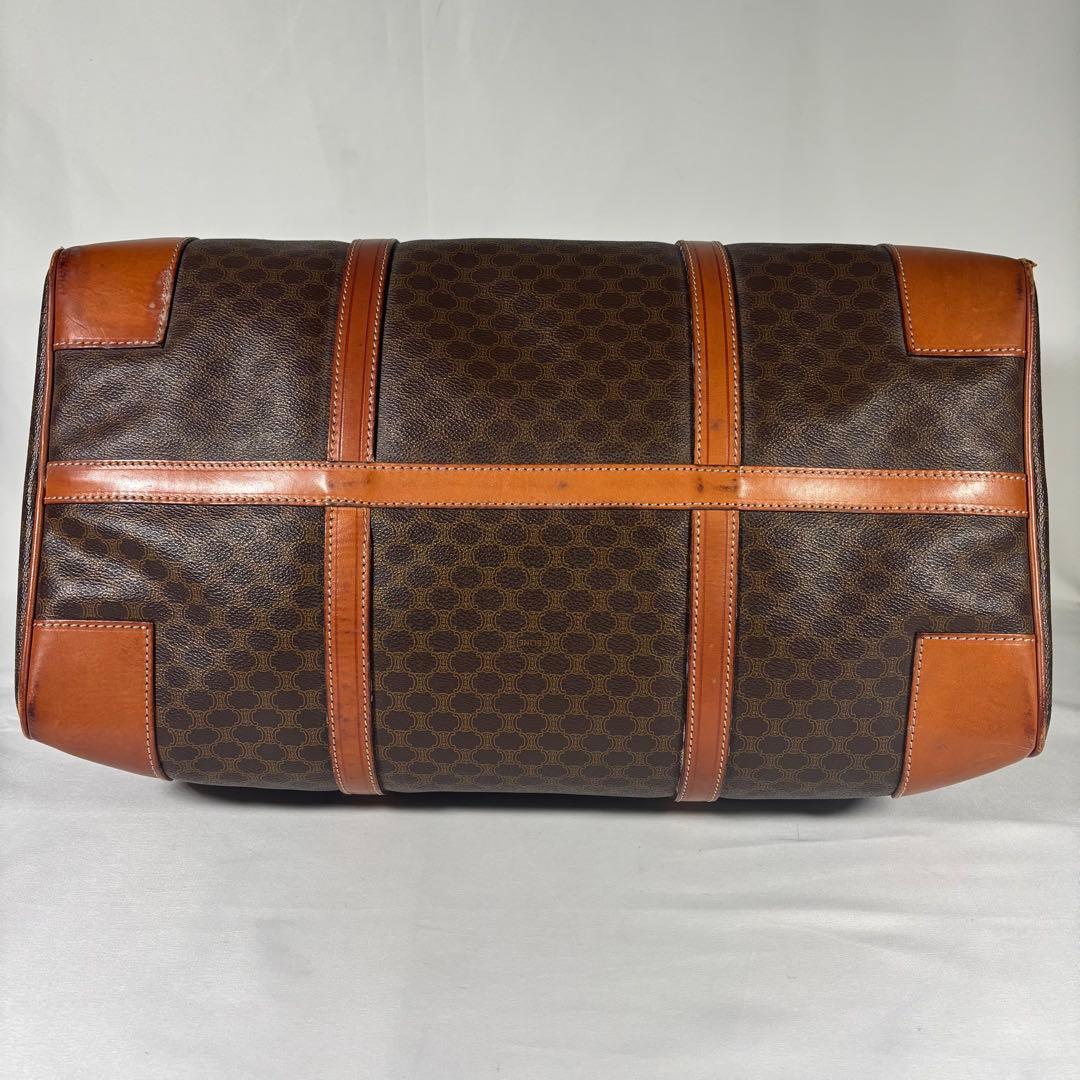 セリーヌ ボストンバッグ 大容量 ヴィンテージ マカダム トリオンフ ブラウン