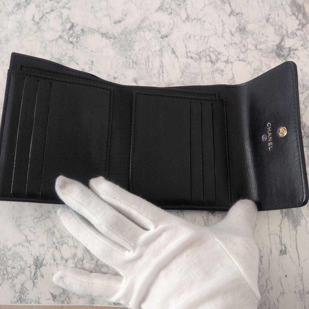 美品 シャネル マトラッセコンパクト財布 ココマーク パールウォレット