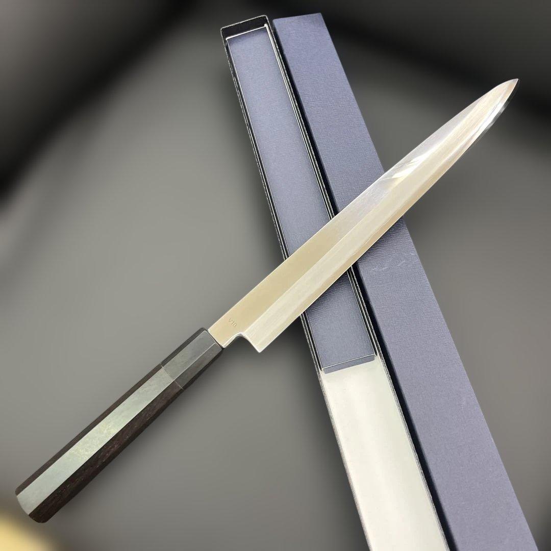 ★新品送料込★V10鏡面刺身包丁270mm水牛黒檀柄