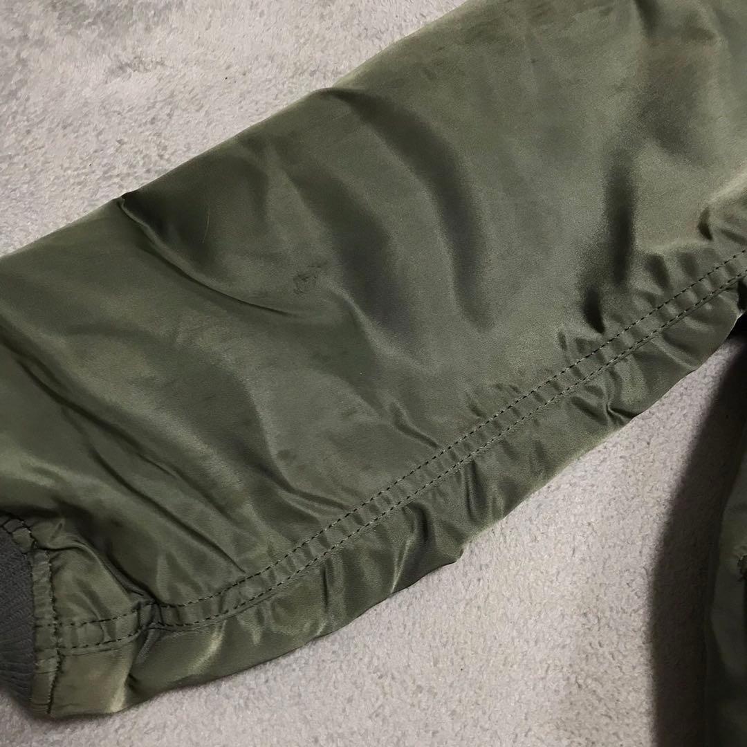 90s ALPHA ビンテージフライトジャケット　MA-1 USA製 オリーブ