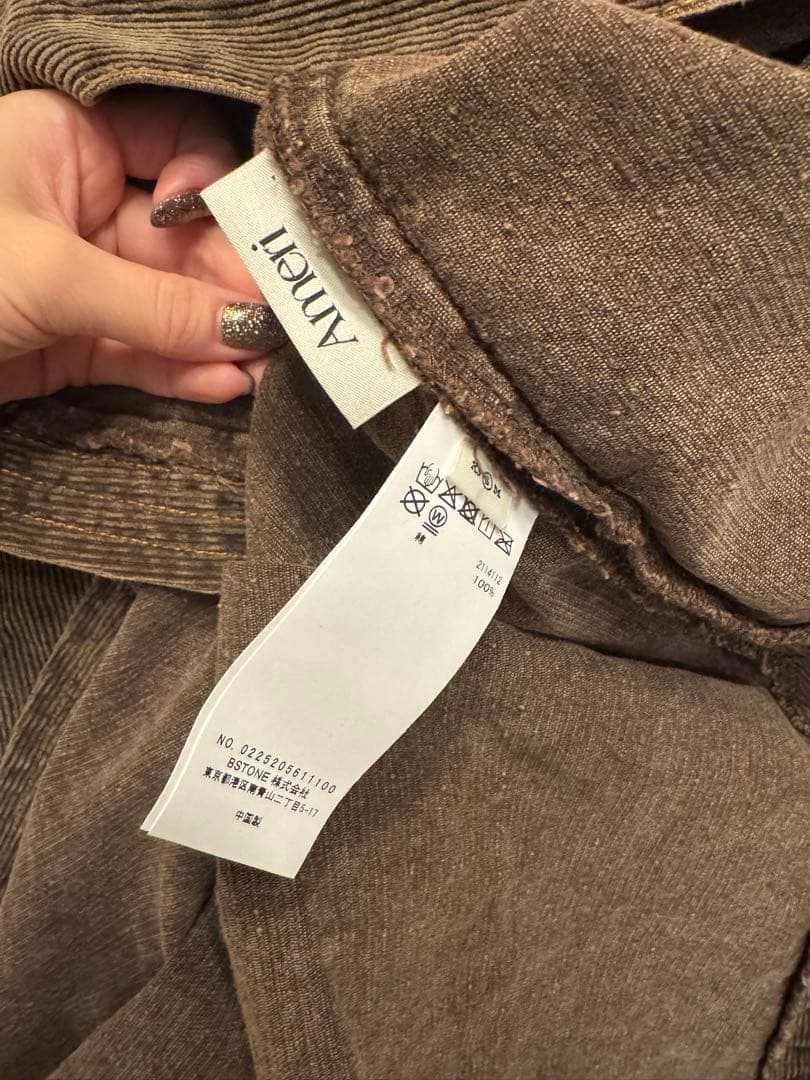 y.o　AMERI I LINE CORDUROY SHIRT DRESS