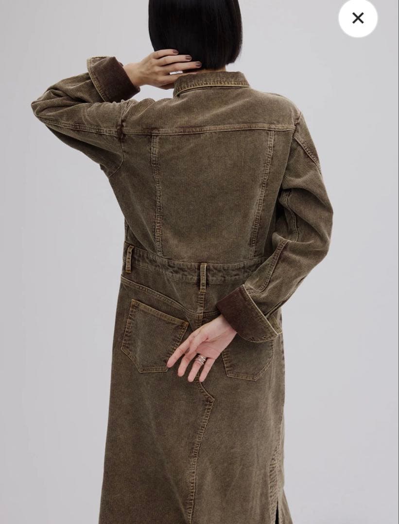 y.o　AMERI I LINE CORDUROY SHIRT DRESS