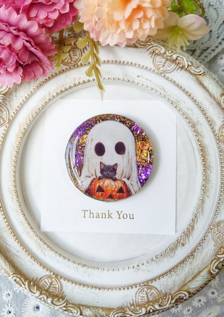 レジン　猫　ヘアゴム　ブローチ　ポニーフック　No.226