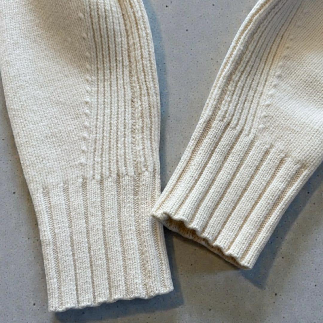 TOMORROWLAND マカフィー　ラムカシミヤ クルーネックプルオーバー　白