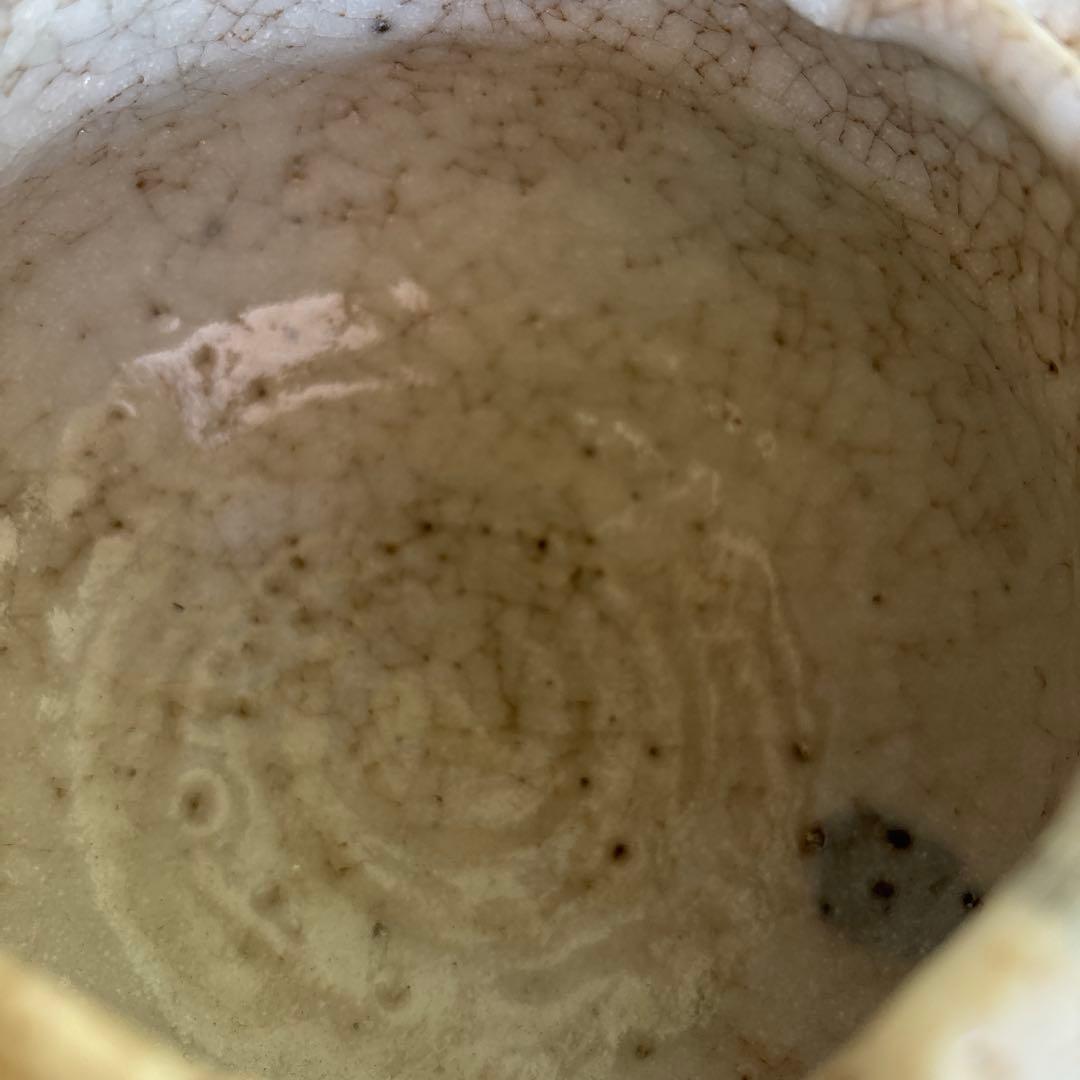 志野焼 手付花入 小崎一陽造 陶芸 共箱