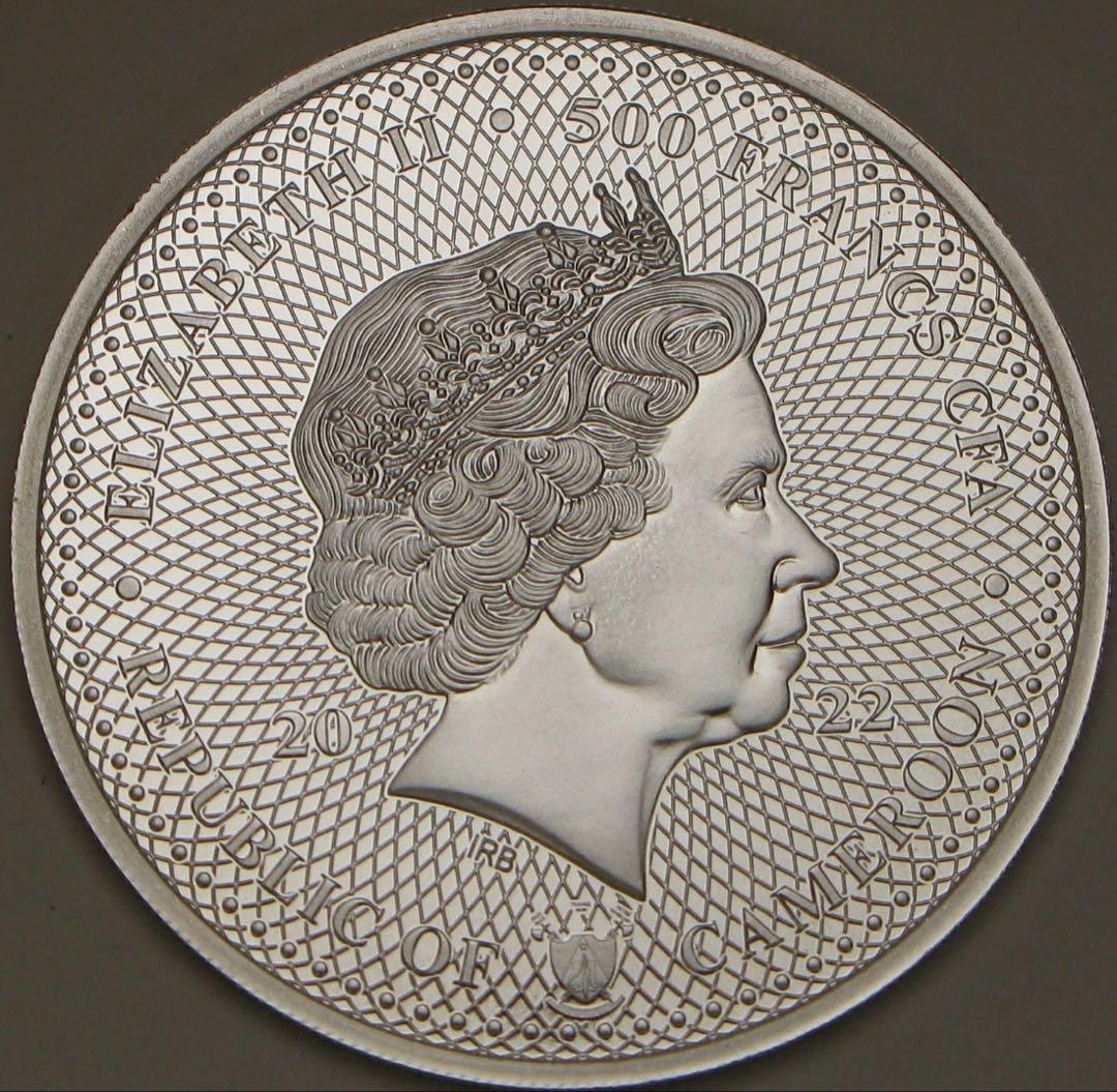 め*ん様 2022年カメルーン 500フラン銀貨1/2オンス銀貨サバンナライフラ