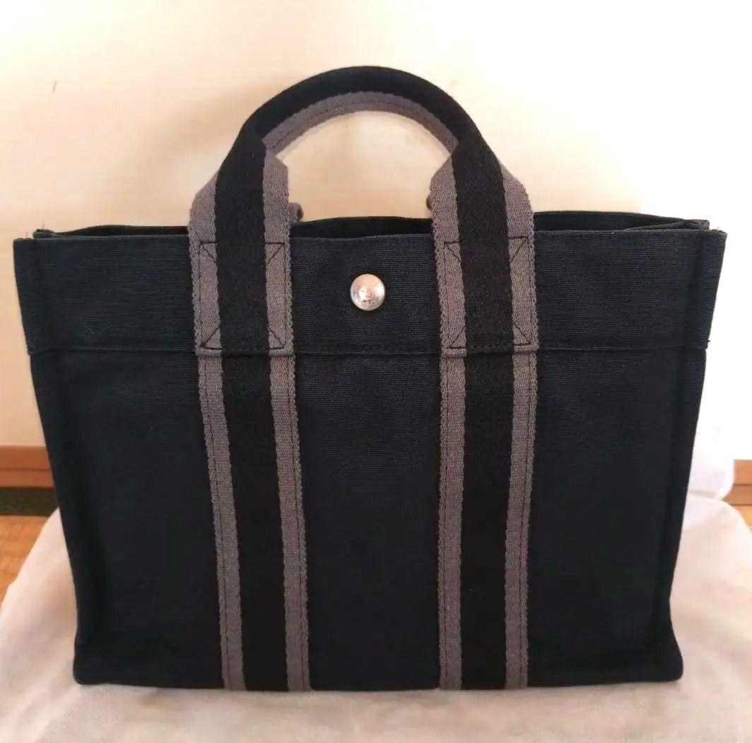 HERMES(エルメス) フールトゥPM トートバッグ 黒 キャンバス