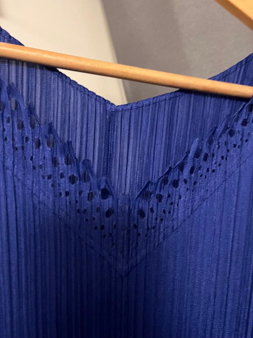 プリーツプリーズ ワンピース ブルー