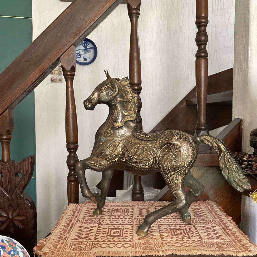 青銅　馬　置物