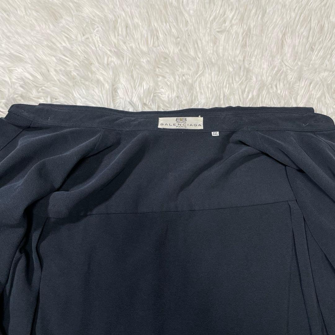 美品　バレンシアガ　スポーツ　長袖　シャツ　ネイビー　大きいサイズ　ビンテージ