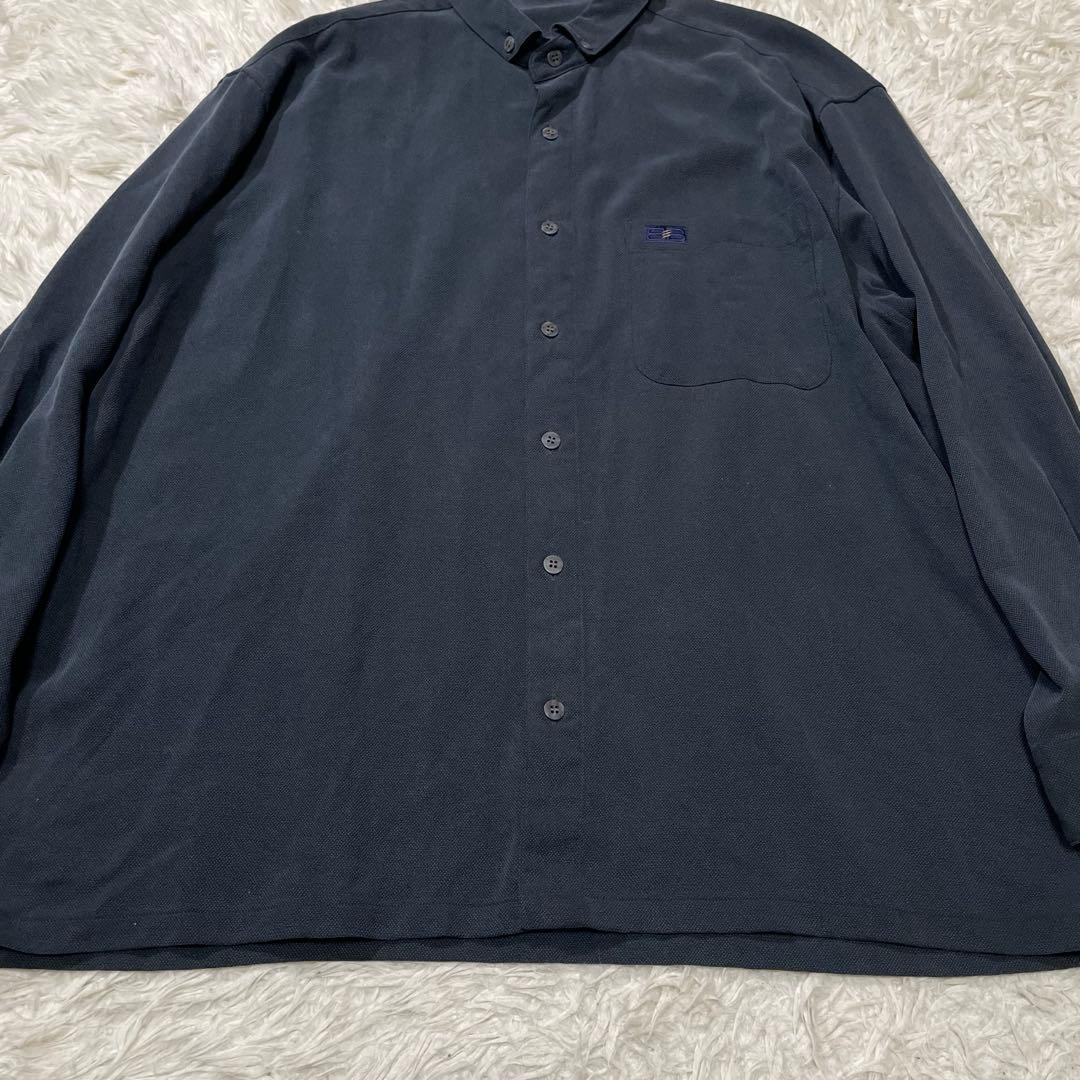 美品　バレンシアガ　スポーツ　長袖　シャツ　ネイビー　大きいサイズ　ビンテージ
