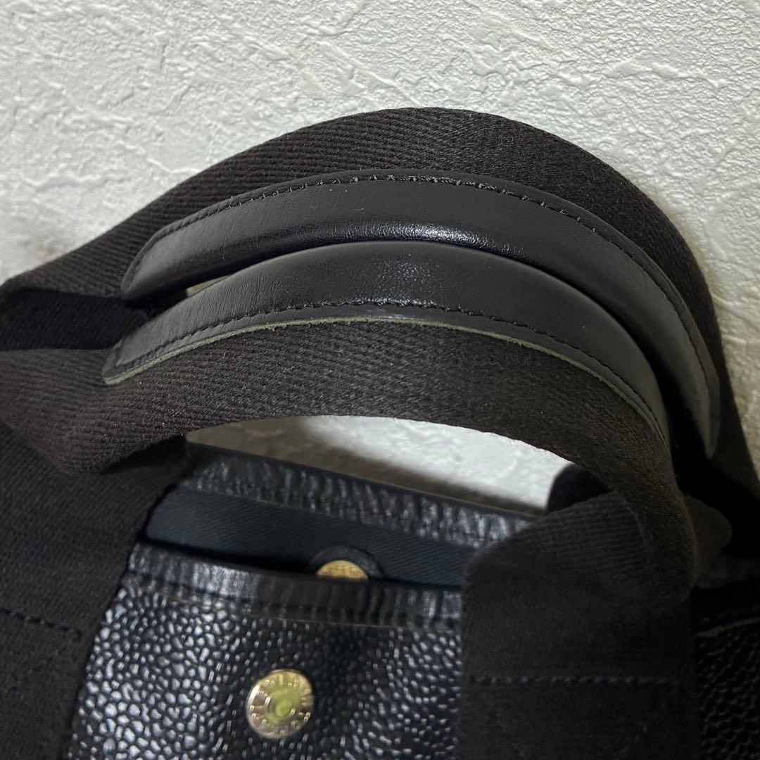 美品✨トプカピ スコッチグレイン ネオレザー 縦型 Aバッグ ショルダー付き L