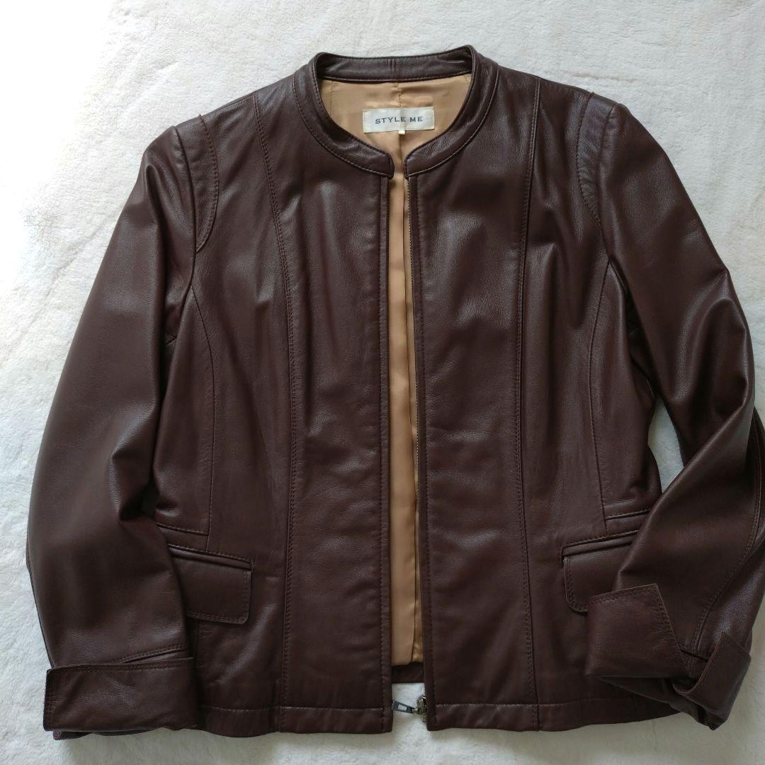 sei様　スタイルミー　Styleme　 レザージャケット　ライダース　茶　L