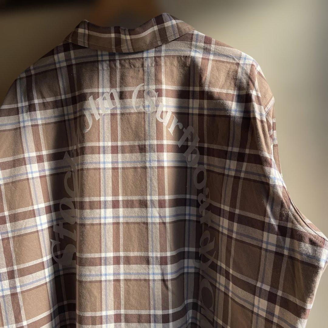 stockholm surfboard club チェックシャツ　ベージュ　L