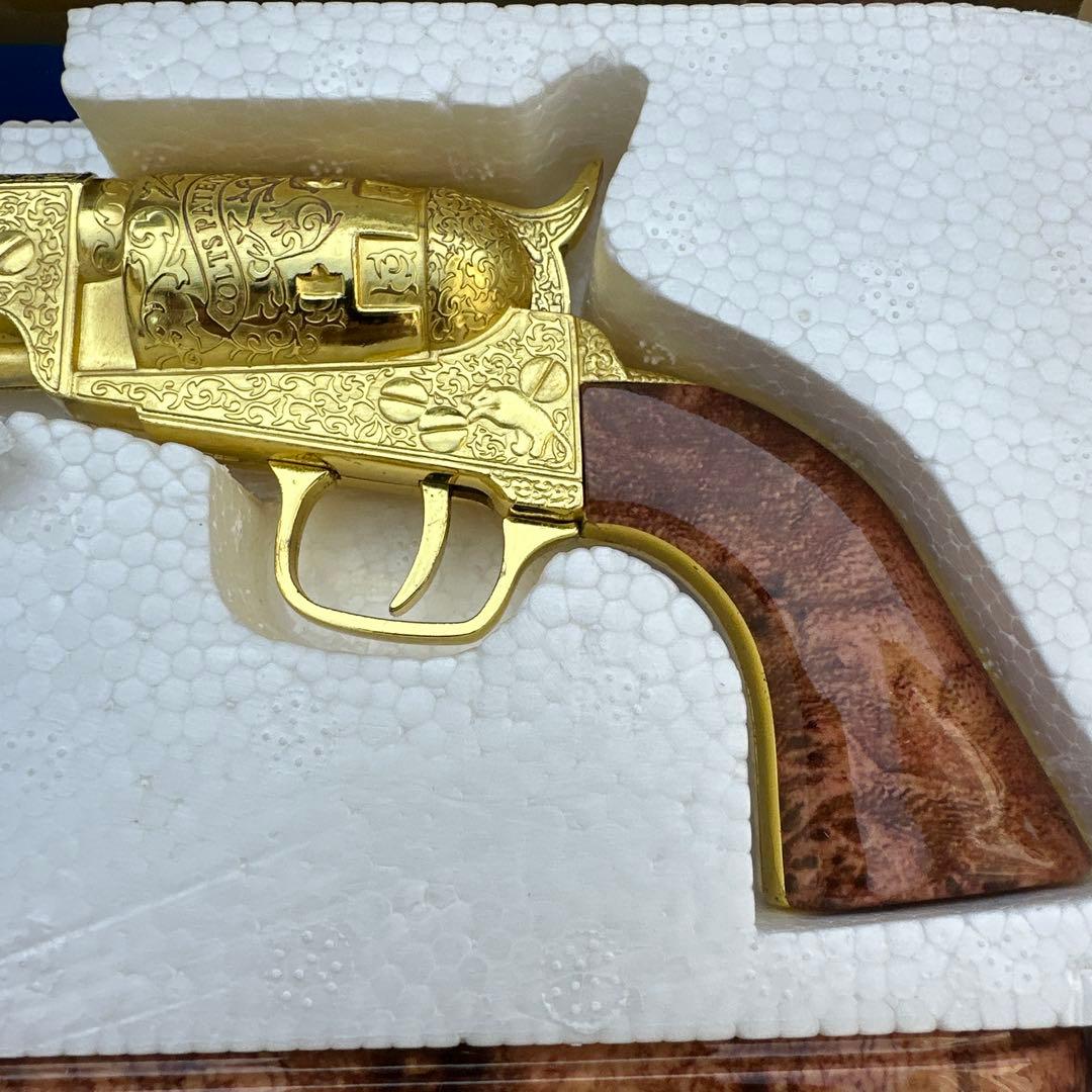 金メッキの装飾ピストル ライター アンティーク雑貨