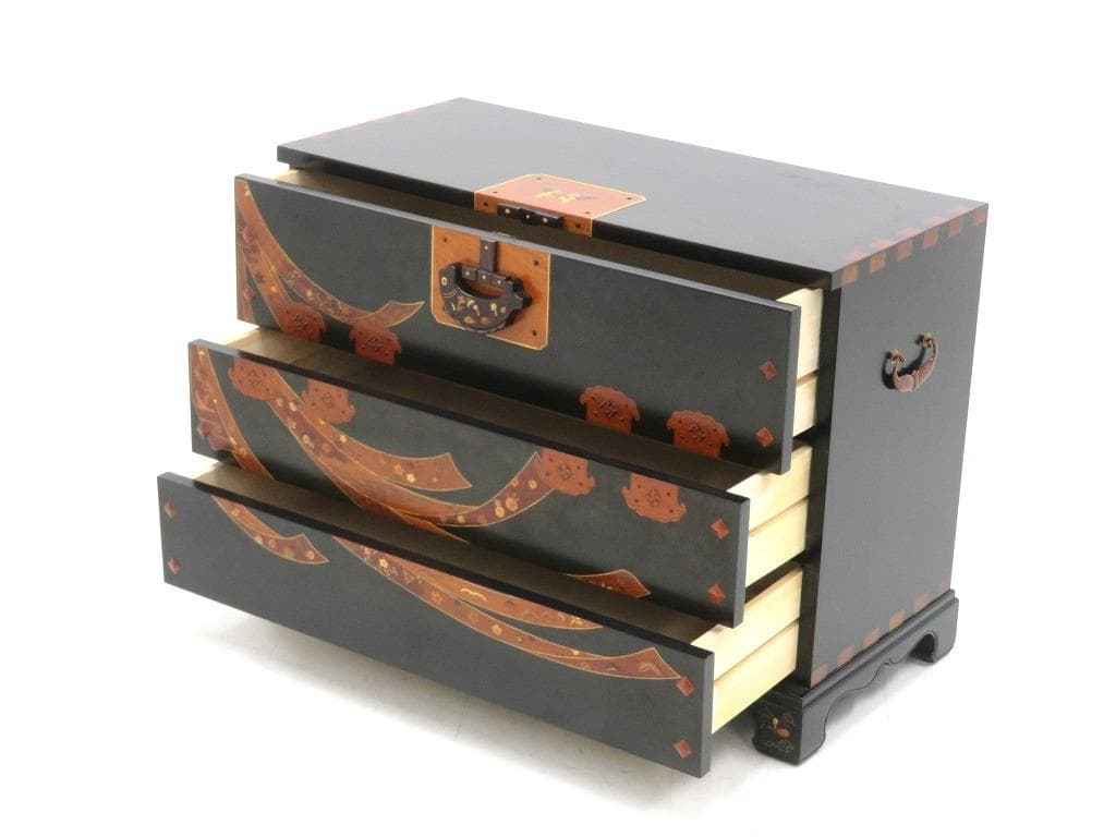 展示品　唐木細工　象嵌細工　バンダジ　李朝　チェスト　箪笥　タンス　伝統工芸