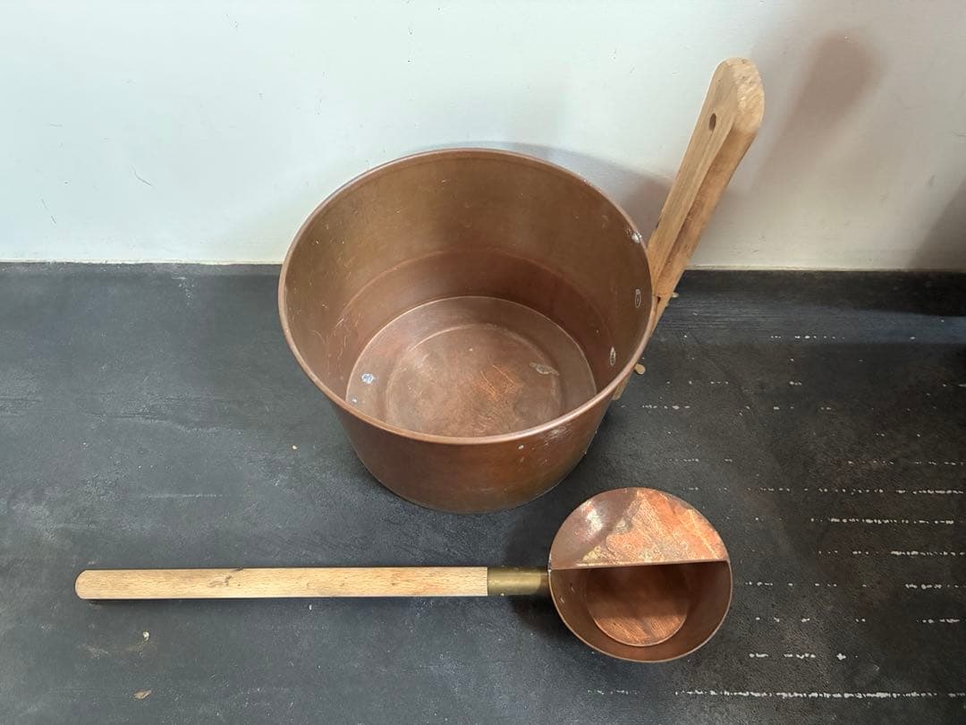 ファイヤーサイド コッパー　ロウリュ　銅　桶　柄杓セット