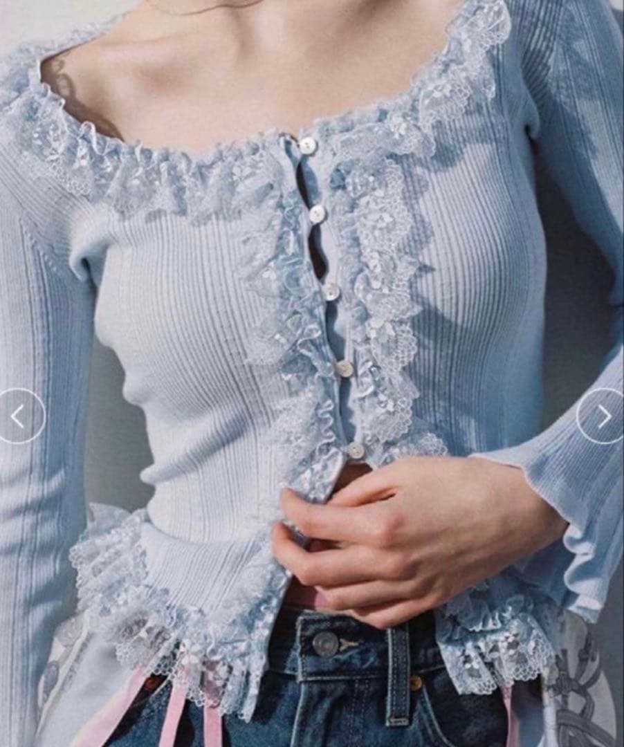 SNIDEL Sustainableフリルニットプルオーバー