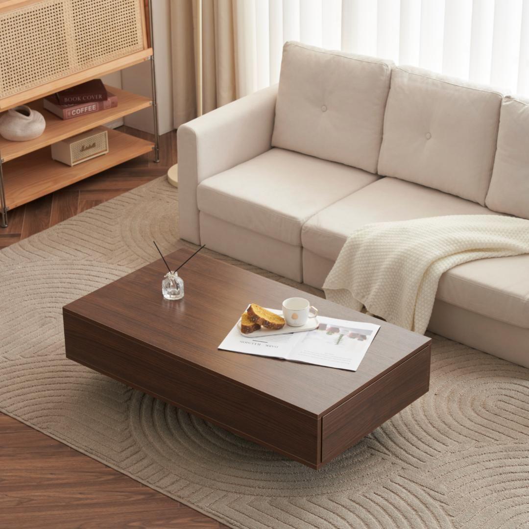 ローテーブル 収納付き テーブル センターテーブル 大容量 簡単開閉 木製