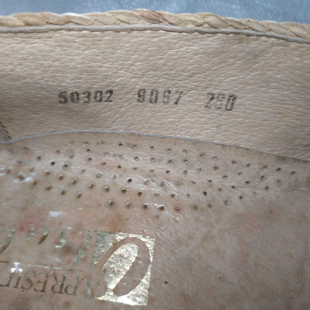 ホワイト 編み込みタッセルローファー