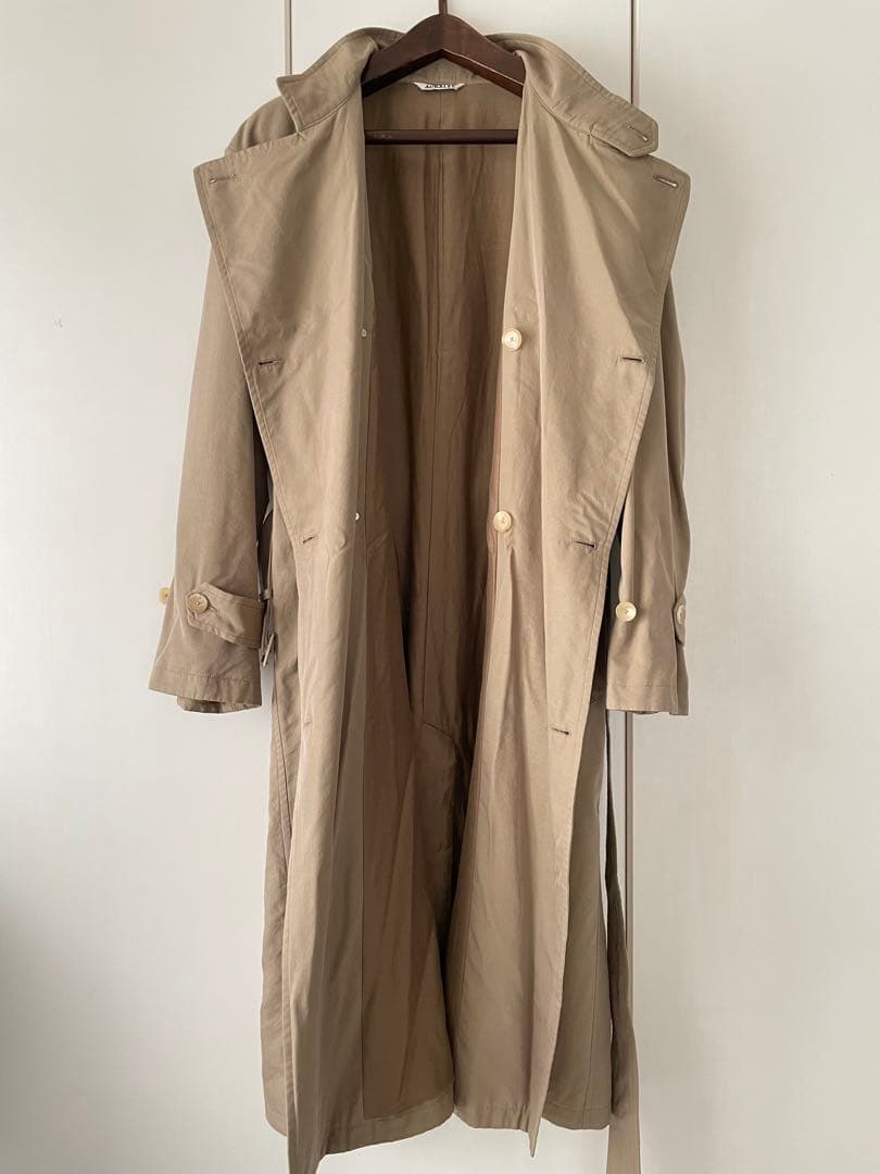 オーラリー　WASHED FINX CUPRO TWILL LONG COAT