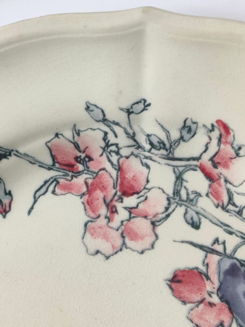 希少　ジョワジールロワ　多彩色　パンジー　平皿　フランスアンティーク