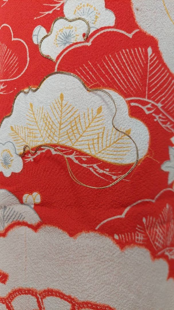 NA193アンティーク着物豪華金刺繍しつけ糸付き着丈128センチ裄丈60センチ