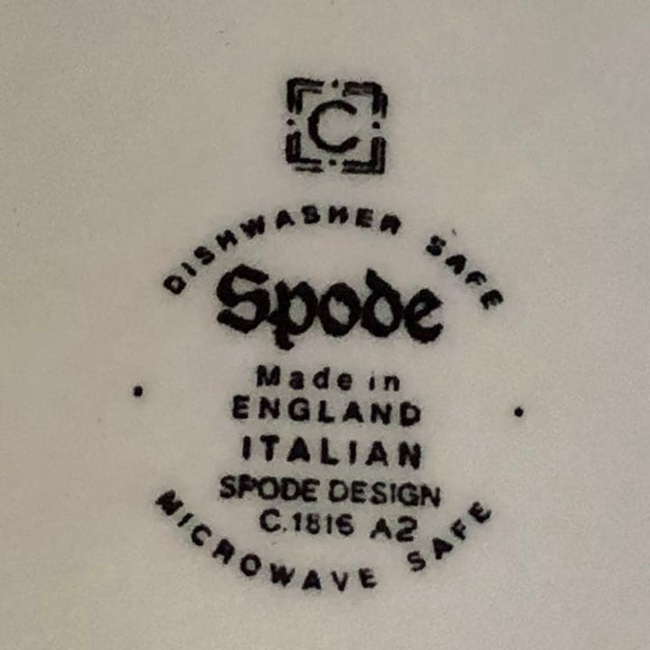 【希少品】英国製スポード ★ブルーイタリアン★超ラージコンポート