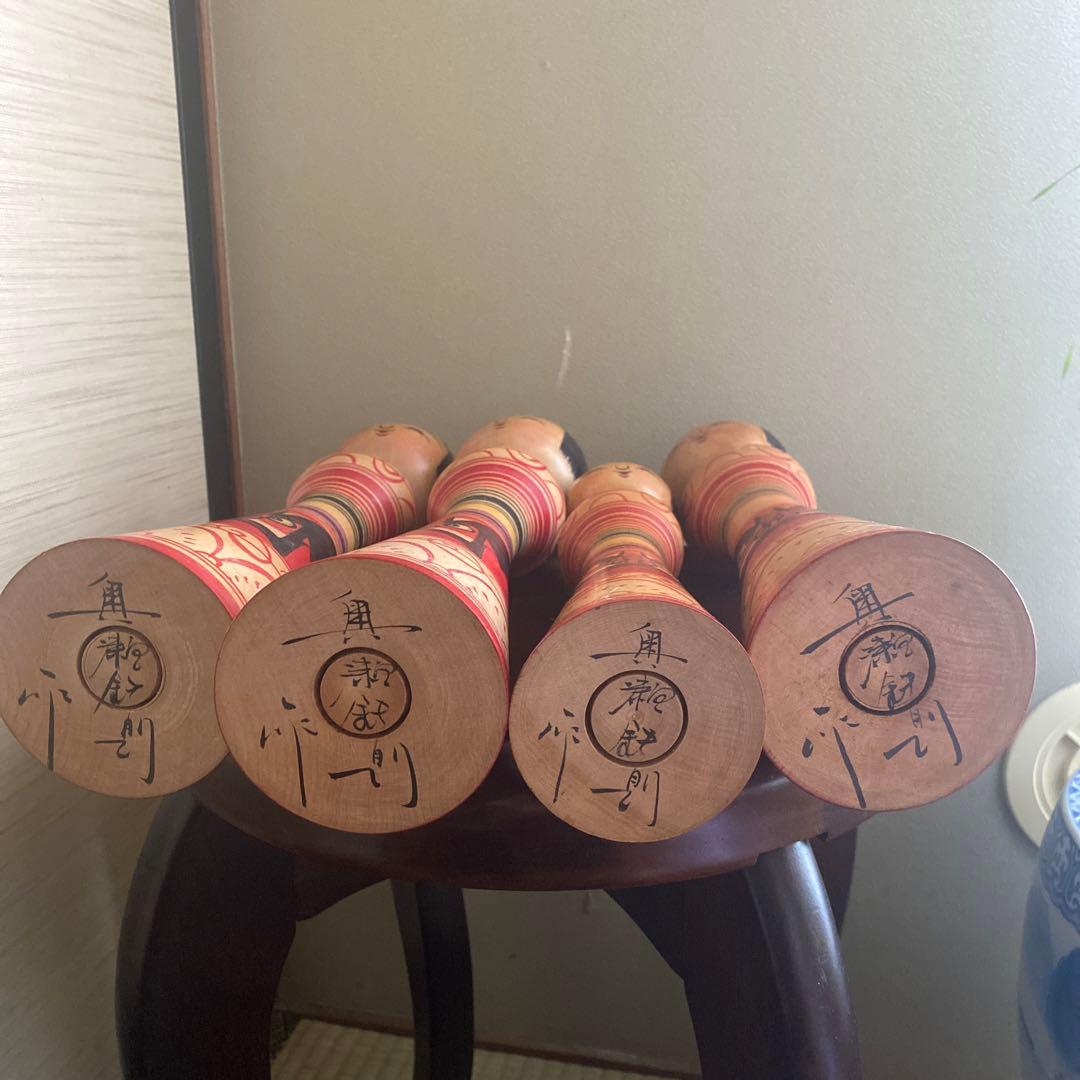 こけし四本セット　津軽系　奥瀬鉄則