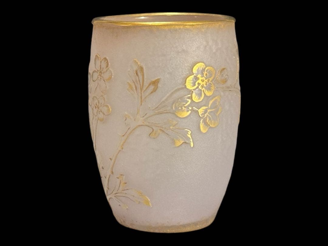 ドームナンシー 花文ミニチュアール ジブレ仕上げ 金彩 花器