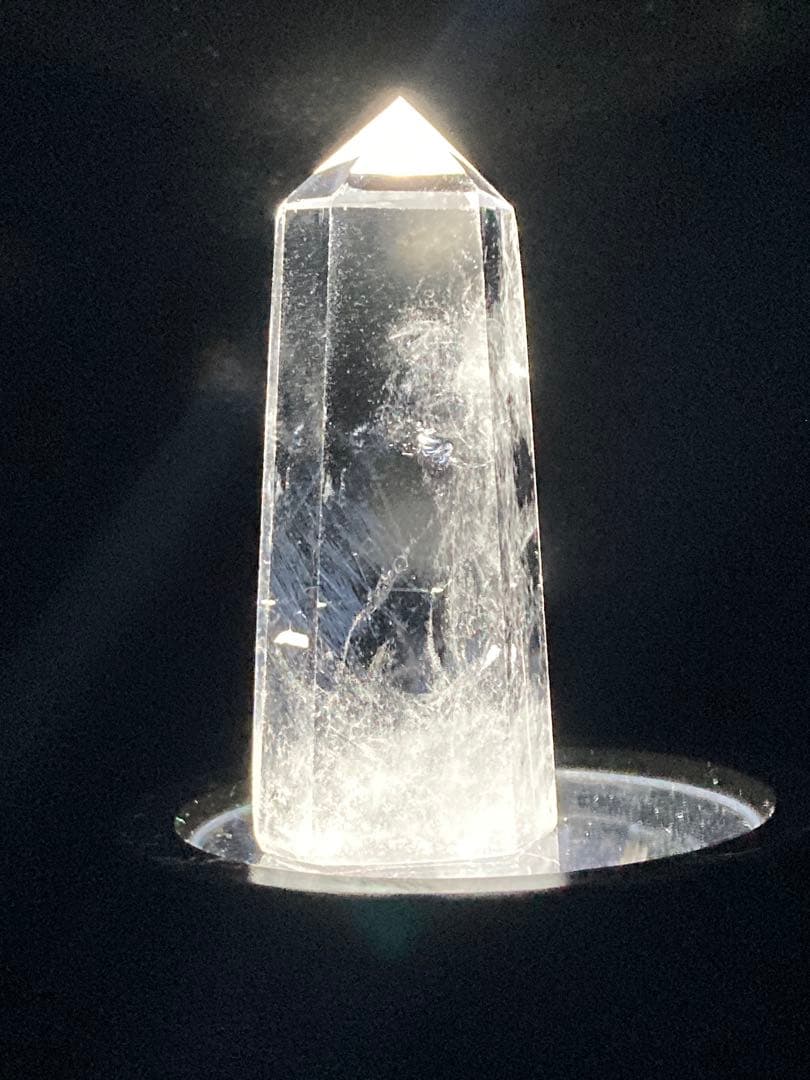 エンジェルラダークォーツ　天然水晶ポイント　原石　鉱物　置物パワーストーン