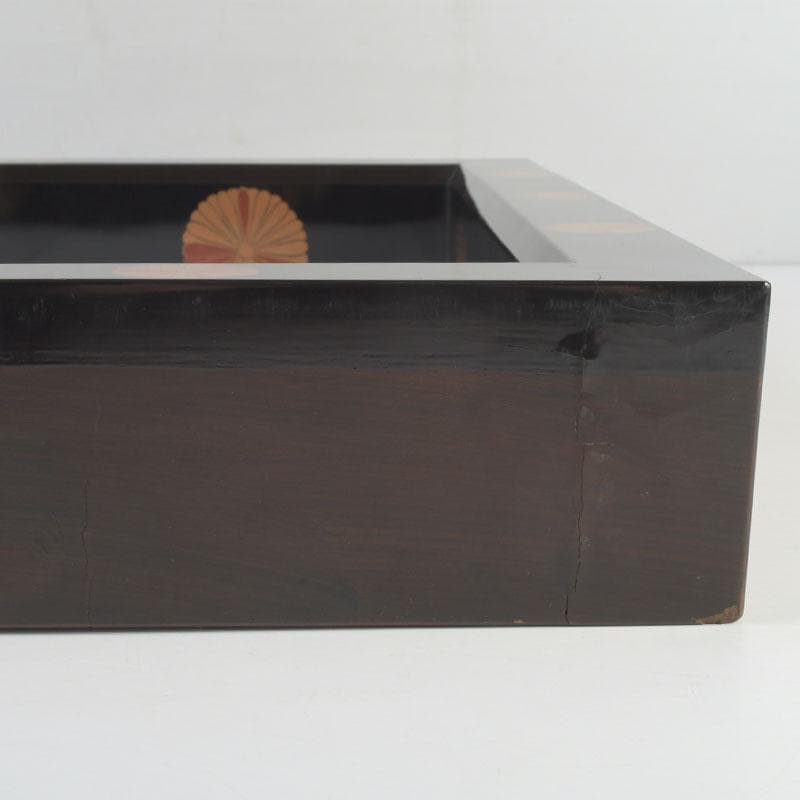 茶道具　黒漆　高台寺蒔絵　炉縁　在銘　共箱　V　9892A