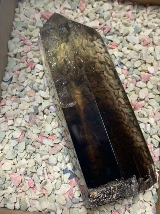 高品質　レインボースモーキークォーツ六角柱