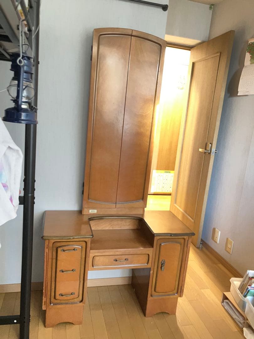 3面鏡ナチュラルウッド ドレッサー・鏡台