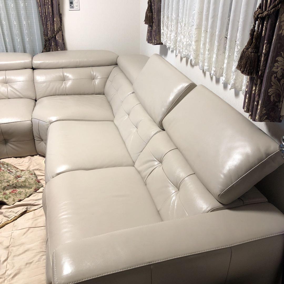 大塚家具★皮地コーナーソファー