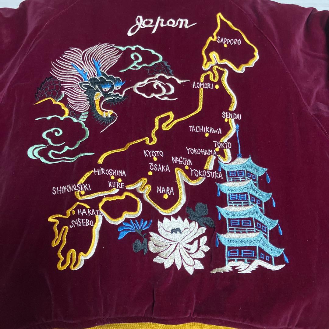 テーラー東洋　スカジャン　SPECIAL EDITION M 鷹×日本地図柄