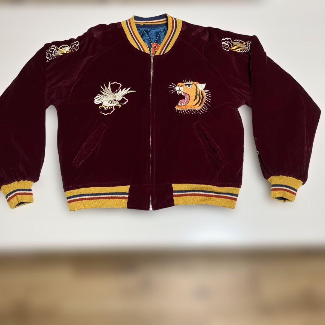 テーラー東洋　スカジャン　SPECIAL EDITION M 鷹×日本地図柄