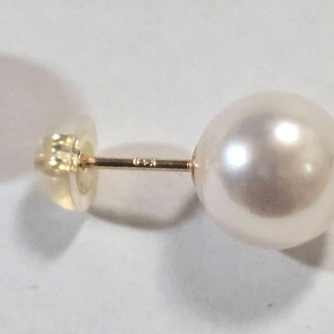 パールピアス 9mm スタッドピアス 18金 ゴールド