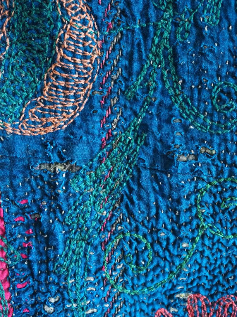 【美品】スザニ刺繍カンタキルト　スザニ刺繍　インド　一点もの