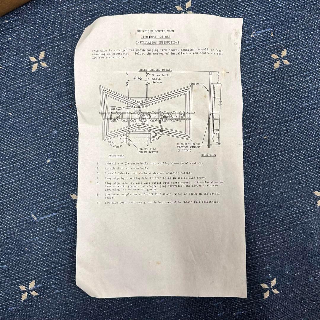 新品　希少　当時物　バドワイザー ヴィンテージ　 看板　 ネオン管