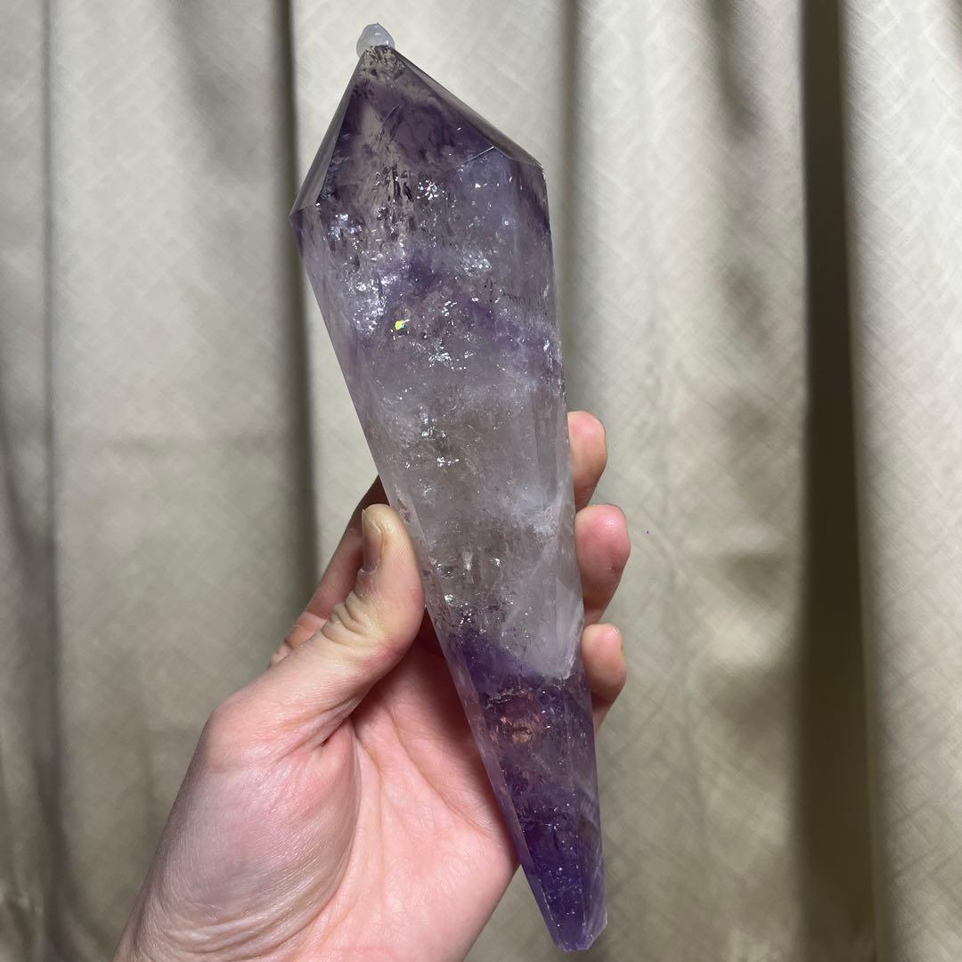 【天然石】高品質★アメジスト　紫水晶　ポイント　ワンド　六角柱