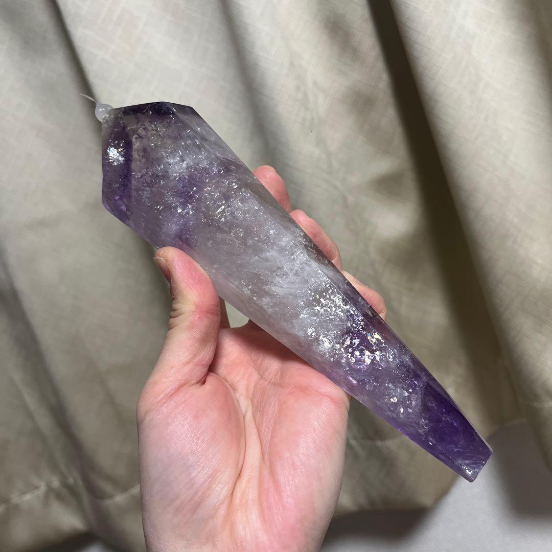 【天然石】高品質★アメジスト　紫水晶　ポイント　ワンド　六角柱