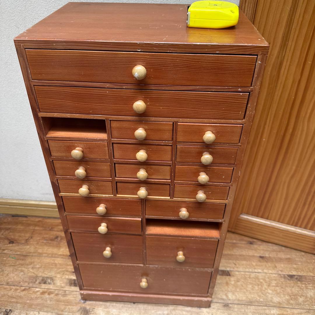 アンティーク木製多段引き出し１９杯