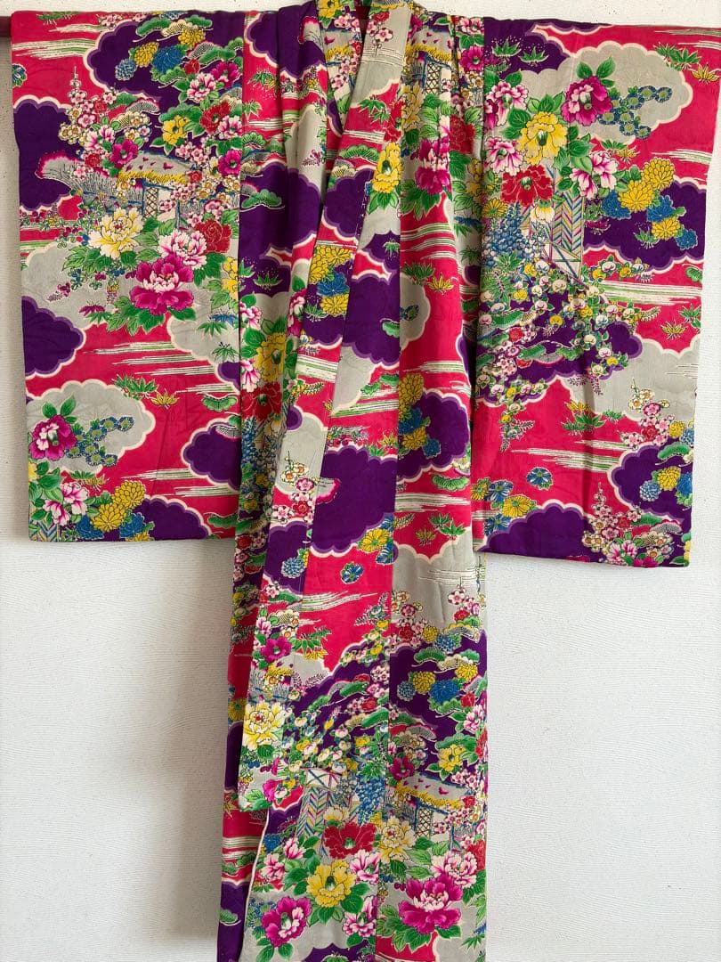 アンティーク　子供着物　綿入り　身丈96センチ