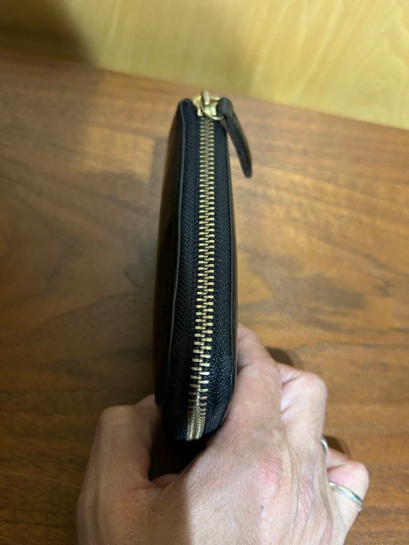 SLOW BEAMSブラック 栃木レザー 二つ折り財布