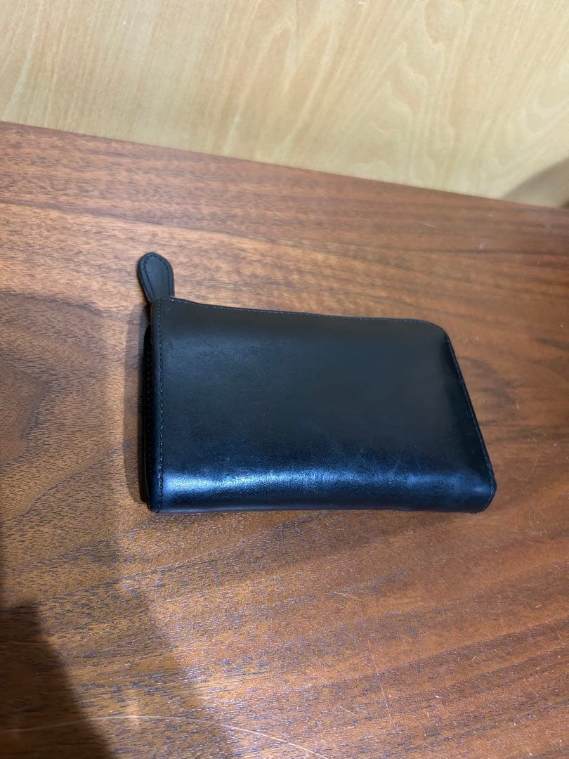 SLOW BEAMSブラック 栃木レザー 二つ折り財布