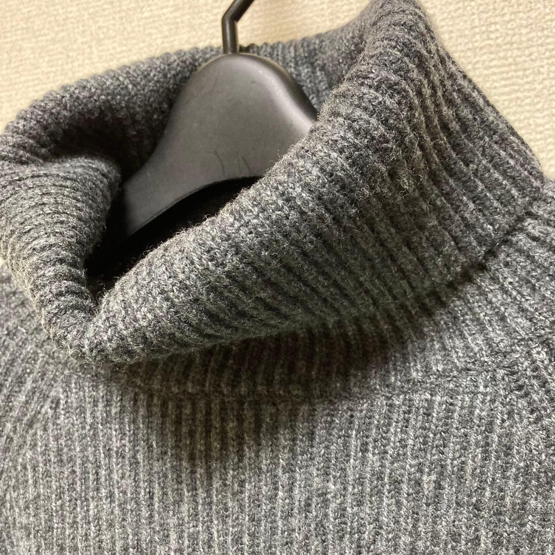 SINME グレー タートルネック ニットセーター 長袖 シンメ